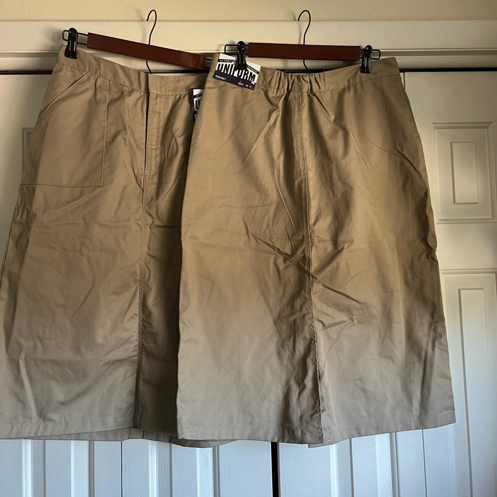 Authentic Galaxy School Uniform skirts size 12 1/2.Length 29 inches. Khaki color